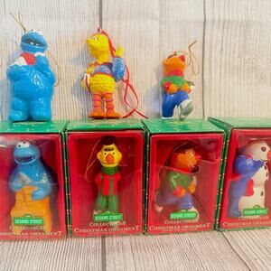 Vintage Sesame Street Collectable Christmas Ornaments